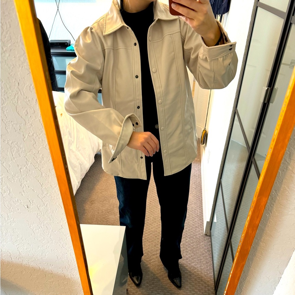 Beige Leather Jacket - image 1